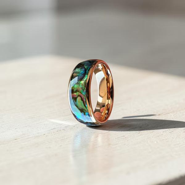 Abalone Shell Tungsten Ring