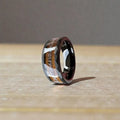 Deer Antler Koa Wood Tungsten Ring, 8MM band, Hammered Wedding Band, Anniversary Gift, Birthday Gift, Wedding Band with Box