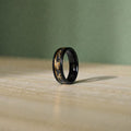 Hammered Meteorite Gold Leaf Tungsten Ring, 8MM band, Wedding Ring, Comfortable Fit with Box