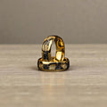 Meteorite Gold Foil Tungsten Ring