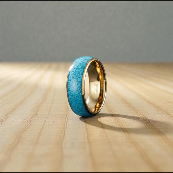 Multico Turquoise Inlay Tungsten Ring
