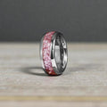 Pink Morganite Inlay Tungsten Ring