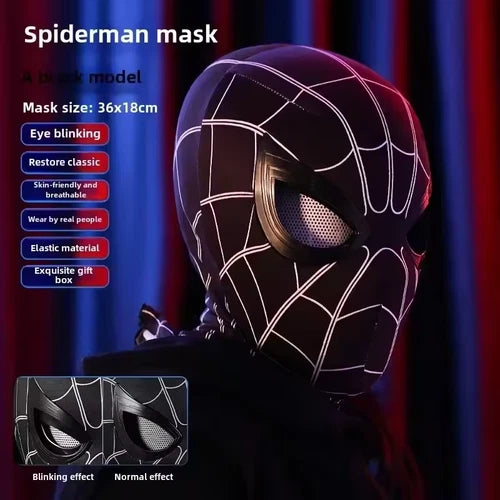 Spider Hero Miles Style Mask Moving Eyes LED Cosplay Mask Kids Adults
