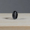 Stepped Beveled Brushed Tungsten Carbide Ring, 6/8MM band, Anniversary Wedding Band, Comfort Fit with Box