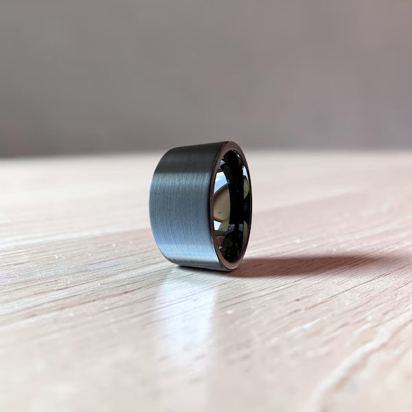 Super Men Women Black Tungsten Ring