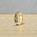 Meteorite Gold Foil Tungsten Ring, 4/6/8MM band, Wedding & Engagement Band with Box